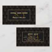 Gold Art Deco Monogram Makeup Artiest Visitekaartje (Voorkant / Achterkant)