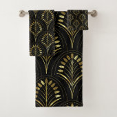 Gold Art Deco-patroon Bad Handdoek (Insitu)