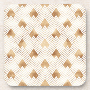 Gold Art Deco-patroon Bier Onderzetter