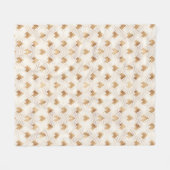 Gold Art Deco-patroon Fleece Deken (Voorkant (Horizontaal))