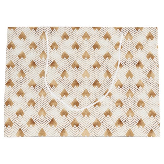 Gold Art Deco-patroon Groot Cadeauzakje (Voorkant)