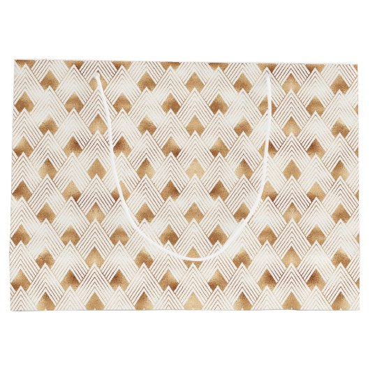 Gold Art Deco-patroon Groot Cadeauzakje (Achterkant)