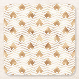 Gold Art Deco-patroon Kartonnen Onderzetters
