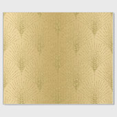 Gold art-deco patroon op gouden achtergrond cadeaupapier (Vlak)