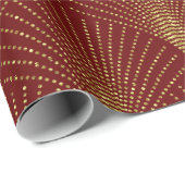 Gold art-deco patroon op rode achtergrond cadeaupapier (Rol Hoek)