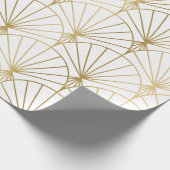 Gold art-deco patroon op wit cadeaupapier (Hoek)