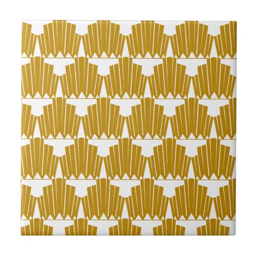 Gold Art Deco-patroon Tegeltje (Voorkant)