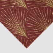 Gold Art-Deco Pattern boven Bourgogne Achtergrond Tissuepapier (Detail)
