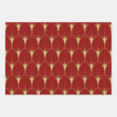 Gold Art Deco Pattern op Red Black en Paars Inpakpapier Vel (Voorkant 2)