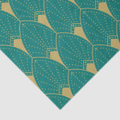 Gold Art Deco Pattern op Turquoise Background Tissuepapier (Detail)