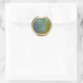 Gold Art Deco Peacock Envelope Seal Set 1104 Ronde Sticker (Tas)