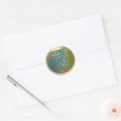 Gold Art Deco Peacock Envelope Seal Set 1104 Ronde Sticker (Envelop)