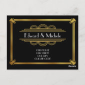 Gold Art Deco RSVP-Briefkaart Briefkaart (Achterkant)