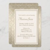 Gold Art Deco Style Shower-uitnodiging Kaart (Voorkant / Achterkant)