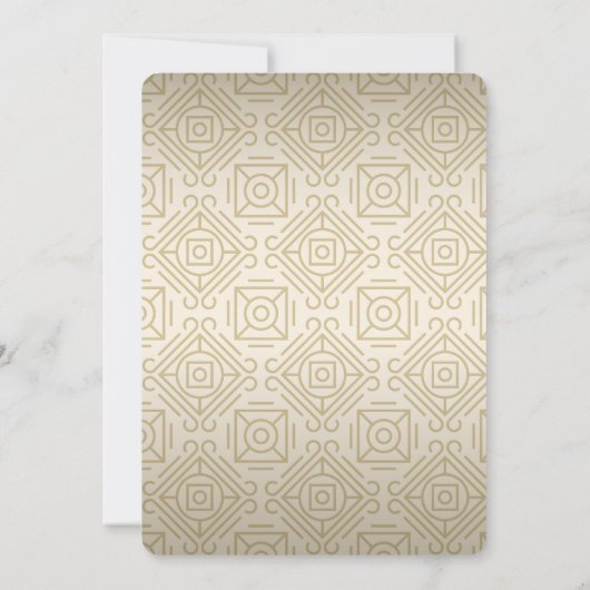 Gold Art Deco Style Shower-uitnodiging Kaart (Achterkant)