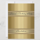 Gold Art Deco Verjaardagsfeest Uitnodiging Goud (Voorkant)