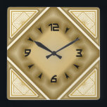 Gold Art Deco Vierkante Klok<br><div class="desc">Geweldig Art Deco-klokontwerp. Je zult het leuk vinden als anderen. U kunt dit ontwerp vrij gebruiken voor andere producten die u wilt of om jouw tekst aan te passen en toe te voegen. Volg me voor meer. Met vriendelijke groet. Een leuke dag.</div>
