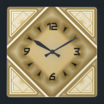 Gold Art Deco Vierkante Klok<br><div class="desc">Geweldig Art Deco-klokontwerp. Je zult het leuk vinden als anderen. U kunt dit ontwerp vrij gebruiken voor andere producten die u wilt of om jouw tekst aan te passen en toe te voegen. Volg me voor meer. Met vriendelijke groet. Een leuke dag.</div>