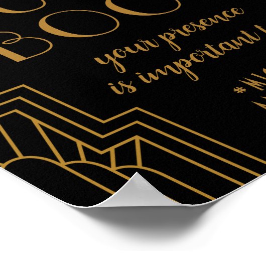 Gold Art Deco Wedding Sign Editable Guest Book Poster (Hoek)