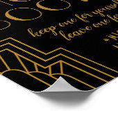 Gold Art Deco Wedding Sign Editable Photo Booth Poster (Hoek)