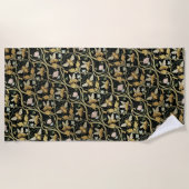 Gold Art Nouveau Bees Strandlaken (Voorkant)