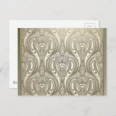 Gold, art nouveau, deco, wit, chic, elegant, mooi briefkaart (Voorkant / Achterkant)