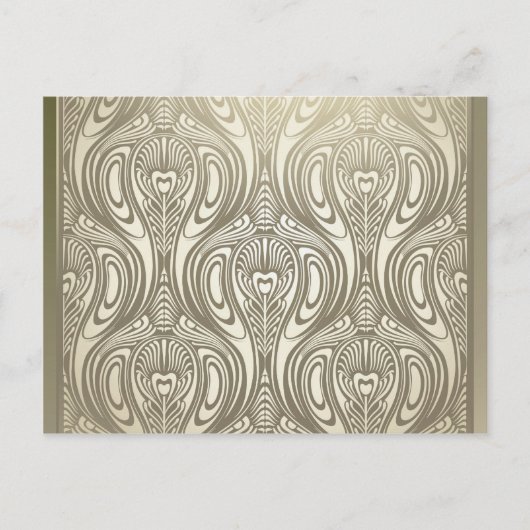 Gold, art nouveau, deco, wit, chic, elegant, mooi briefkaart (Voorkant)