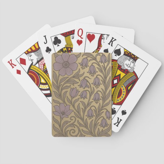 Gold Art Nouveau Flowers Card Deck Pokerkaarten (Achterkant)