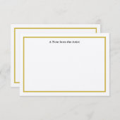  Gold artiest Hartelijk dank Opmerking Kaart (Voorkant / Achterkant)