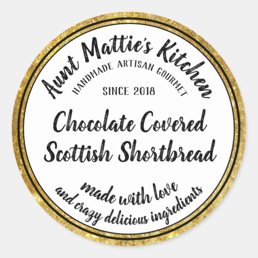 Gold Artisan Handmade Gourmet Food Label (Voorkant)