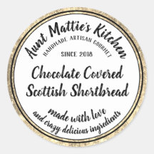 Gold Artisan Handmade Gourmet Food Label