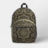 Gold Artistic Mandala Backpack Bedrukte Rugzak (Voorkant)