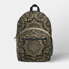 Gold Artistic Mandala Backpack Bedrukte Rugzak