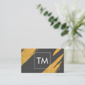 Gold Artistic Marks met White Box Monogram Visitekaartje (Staand voorkant)