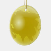 Gold Asia Wereldbol Keramisch Ornament (Rechts)
