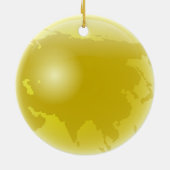 Gold Asia Wereldbol Keramisch Ornament (Achterkant)