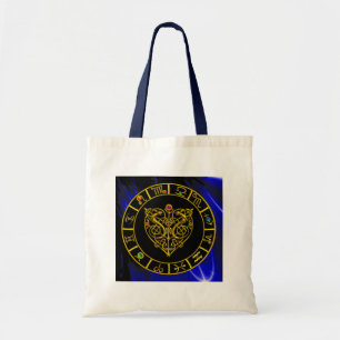 GOLD ASTRAL HEART, Zodiab Signs, Astrology Chart Tote Bag