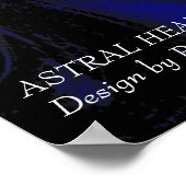 GOLD ASTRAL HEART ZODIAC SIGNE Black Blue Poster (Hoek)