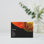 GOLD ASTRAL LABYRINTH, ASTROLOGY ZODIAC CHART Blac Visitekaartje (Staand voorkant)