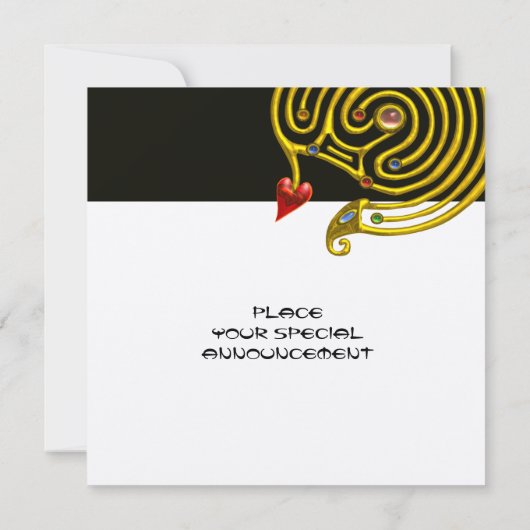 GOLD ASTRAL LABYRINTH Zodiac Signs Chart White Kaart (Achterkant)