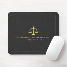 Gold Attorney Justice Scale Logo Zwart Leder