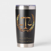 Gold Attorney Scales of Justice Custom Geïsoleerde Drinkbeker (Voorkant)
