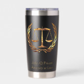 Gold Attorney Scales of Justice Custom Geïsoleerde Drinkbeker (Achterkant)