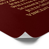 Gold & Auburn Brown 4-tabel weduwenkaart Poster (Hoek)