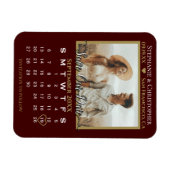 Gold & Auburn Photo Calendar Save Our Date Wedding Magneet (Horizontaal)