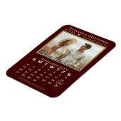 Gold & Auburn Photo Calendar Save Our Date Wedding Magneet (Linkerzijde)