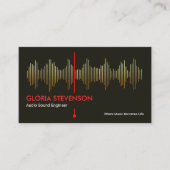 Gold Audio Sound Frequency Studio Engineer DJ Visitekaartje (Voorkant)