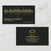 Gold Audio Sound Wave Professional DJ Visitekaartje (Voorkant / Achterkant)