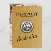 Gold Australia Passport Bewaar de datum Save The Date (Voorkant / Achterkant)