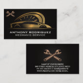 Gold Auto Logo | Koolstofvezel | Wrenches Visitekaartje (Voorkant / Achterkant)